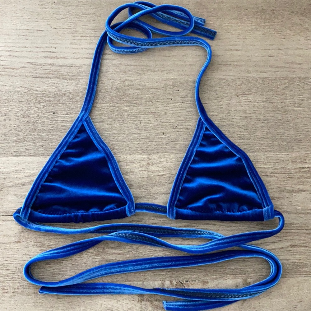 Blue Velvet Bikini Top